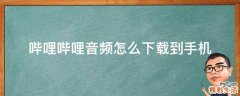 哔哩哔哩音频怎么下载到手机