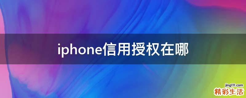 iphone信用授权在哪