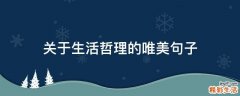 关于生活哲理的唯美句子