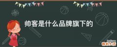 帅客是什么品牌旗下的