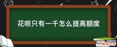 花呗只有一千怎么提高额度