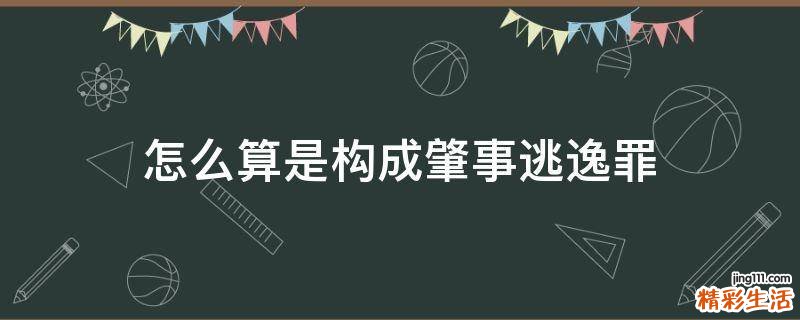 怎么算是构成肇事逃逸罪