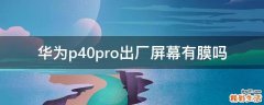 华为p40pro出厂屏幕有膜吗