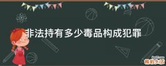 非法持有多少毒品构成犯罪