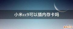 小米cc9可以插内存卡吗