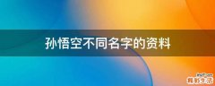 孙悟空不同名字的资料
