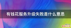 有钱花服务升级失败是什么意思