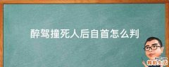 醉驾撞死人后自首怎么判