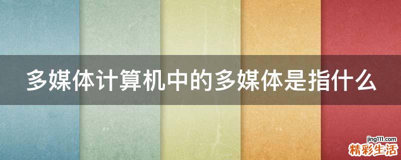多媒体计算机中的多媒体是指什么