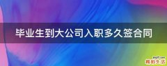 毕业生到大公司入职多久签合同