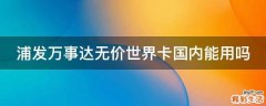 浦发万事达无价世界卡国内能用吗