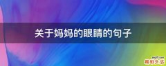 关于妈妈的眼睛的句子