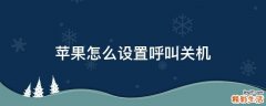 苹果怎么设置呼叫关机