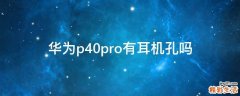华为p40pro有耳机孔吗