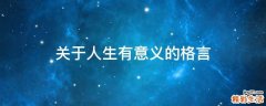 关于人生有意义的格言