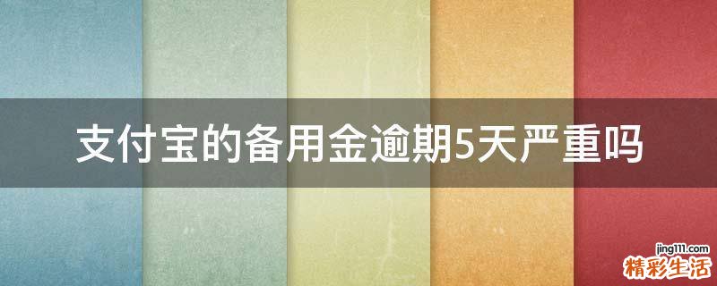 支付宝的备用金逾期5天严重吗