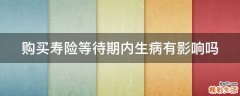 购买寿险等待期内生病有影响吗