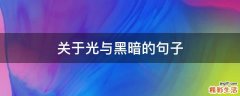 关于光与黑暗的句子