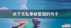 关于无私奉献爱国的句子