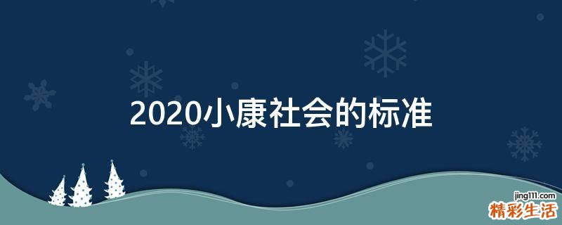 2020小康社会的标准