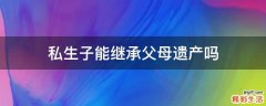 私生子能继承父母遗产吗