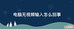 电脑无视频输入怎么回事
