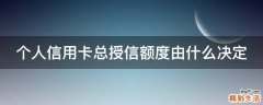 个人信用卡总授信额度由什么决定
