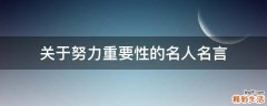 关于努力重要性的名人名言