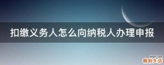 扣缴义务人怎么向纳税人办理申报