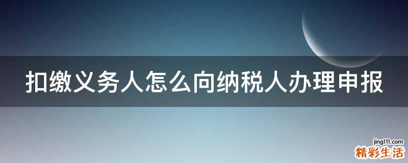 扣缴义务人怎么向纳税人办理申报