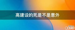 高建设的死是不是意外