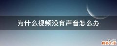 为什么视频没有声音怎么办