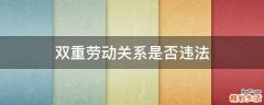 双重劳动关系是否违法