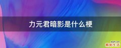 力元君暗影是什么梗