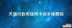 天猫付款用信用卡收手续费吗