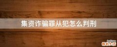 集资诈骗罪从犯怎么判刑