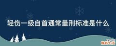 轻伤一级自首通常量刑标准是什么