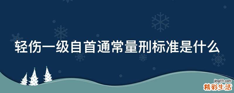 轻伤一级自首通常量刑标准是什么