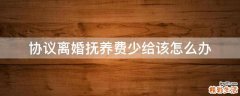 协议离婚抚养费少给该怎么办