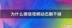 为什么微信视频动态删不掉