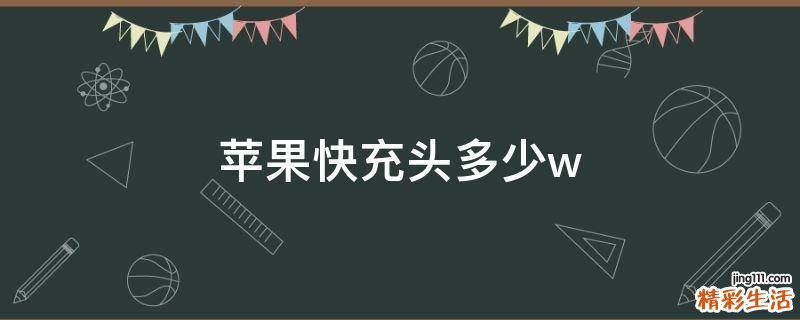 苹果快充头多少w