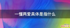 一懂两爱具体是指什么