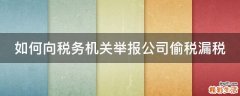 如何向税务机关举报公司偷税漏税