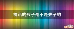 橘诺的孩子是不是夫子的
