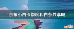 京东小白卡额度和白条共享吗