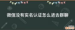 微信没有实名认证怎么进去群聊