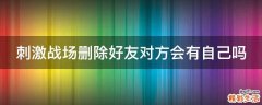 刺激战场删除好友对方会有自己吗