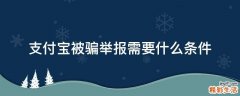 支付宝被骗举报需要什么条件