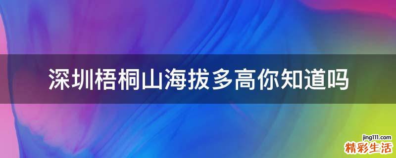 深圳梧桐山海拔多高你知道吗