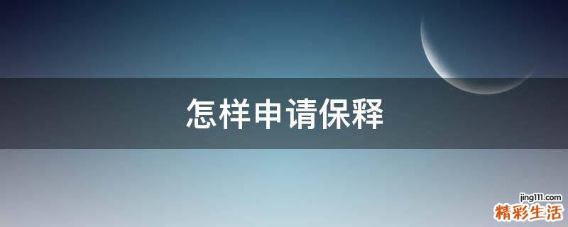 怎样申请保释